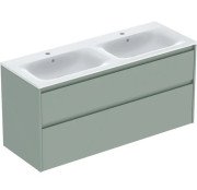 Тумба з раковиною Geberit Selnova Square slim rim 130х48 см ДСП зелена шавлія матова 504.141.IK.1