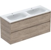 Тумба с раковиной Geberit Selnova Square slim rim 130х48 см ДСП орех гикори 504.141.JR.1