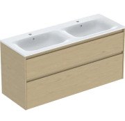 Тумба с раковиной Geberit Selnova Square slim rim 130х48 см ДСП дуб натуральный 504.141.PS.1
