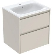 Тумба із раковиною Geberit Selnova Square slim rim 60х48 см ДСП пісочно-сірий матовий 504.138.DB.1