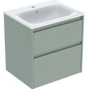 Тумба з раковиною Geberit Selnova Square slim rim 60х48 см ДСП зелена шавлія матова 504.138.IK.1