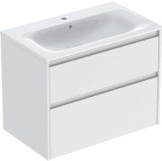 Тумба с раковиной Geberit Selnova Square slim rim 80х48 см ДСП белый матовый 504.139.00.1