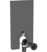 Система інсталяції для унітазу для підлоги Geberit Monolith Plus 101 см скло чорне матове/алюміній чорний хром 131.201.CD.7