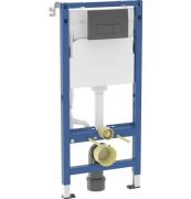 Система інсталяції для підвісного унітазу Geberit Duofix зі змивним бачком Delta 12 см та кнопкою Delta50 чорний матовий 458.135.14.2