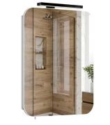 Дзеркальна шафка Мийдодир Сорренто Black 50 49,2х20х73,5 см см з LED-підсвічуванням ДСП білий мат 00-0009296