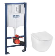 Система інсталяції Grohe Rapid SL 4 в 1 з клавішею унітазом Kroner Harz та кришкою 38772001KH493736