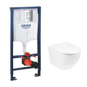 Система інсталяції Grohe Rapid SL 4 в 1 із клавішею унітазом Kroner Eifel та кришкою 38772001KH523632
