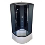 Гидромассажный бокс Diamond Premium 90х90х220 см серое стекло/профиль черный DP-326