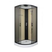 Гидромассажный бокс Diamond Premium 90х90х220 см серое стекло/профиль черный DP-408