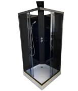 Гідромасажний бокс Diamond Premium 90х90 см сіре скло/профіль чорний DP-158
