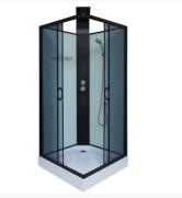 Гідромасажний бокс Diamond Premium 90х90х220 см сіре скло/профіль чорний DP-258