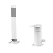 Смеситель на борт ванны Paffoni Tilt с душевым гарнитуром белый матовый TI041BO