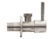 Кран угловой Fado New с керамической головкой НН ½''х½'' нержавеющая сталь KZS91