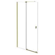 Душова перегородка Besco Vayo Walk-In 110х200 см розсувна золото/прозоре скло VYG-110-200C