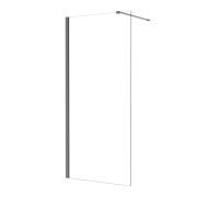 Душевая перегородка Besco Eco-N Walk-In 110х195 см оружейный металл/прозрачное стекло ENGM110-195C