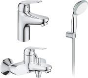 Комплект смесителей для ванной Grohe QuickFix Swift 3 в 1 с душевым набором хром UA202701SQ