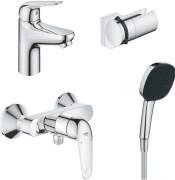 Комплект смесителей для ванной Grohe QuickFix Swift 3 в 1 с душевым набором хром UA202702SQ