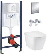 Система инсталляции Grohe Rapid SL 4 в 1 с клавишей унитазом Kroner Eifel Tornado и крышкой 3884966KE493436T