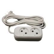 Подовжувач Electro House без заземлення 2 гнізда 3 м білий EH-2254