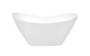 Ванна из искусственного камня Besco Viya 160х70 см с сифоном хром Mineral DuraBe глянцевый белый #WMD-160-VKC