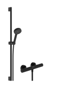 Термостат для душу Hansgrohe Ecostat Fine із душовим гарнітуром Activera Select S матовий чорний 28086670