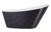 Ванна акрилова Besco Melody 170х80 см із білим сифоном графіт/глянцевий білий #WA-170-MGB