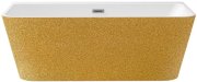 Ванна акриловая Besco Varya Glam 150х75 см с матовым черным сифоном золото/глянцевый белый #WA-150-VRZC
