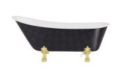 Ванна акриловая Besco Olaya Glam 160х68 см ножки золото графит/глянцевый белый OL160-GGZL-O