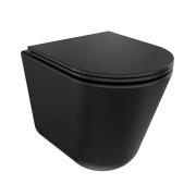 Унитаз подвесной Besco Laax Ergo 36х51,5 см с сиденьем с крышкой Soft-Close керамика CeraBe матовый черный #ZLAE-C-DLC