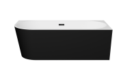 Ванна акриловая Besco Zoya правая 170х80 см с сифоном золото матовый черный/глянцевый белый #WAS-170ZMPZ