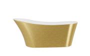 Ванна акриловая Besco Calima Glam 170х74 см с золотым сифоном золото/глянцевый белый #WAS-170-CZZ