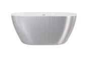 Ванна акрилова Besco Navia 140х75 см з матовим чорним сифоном срібло/глянцевий білий #WA-140-NSC